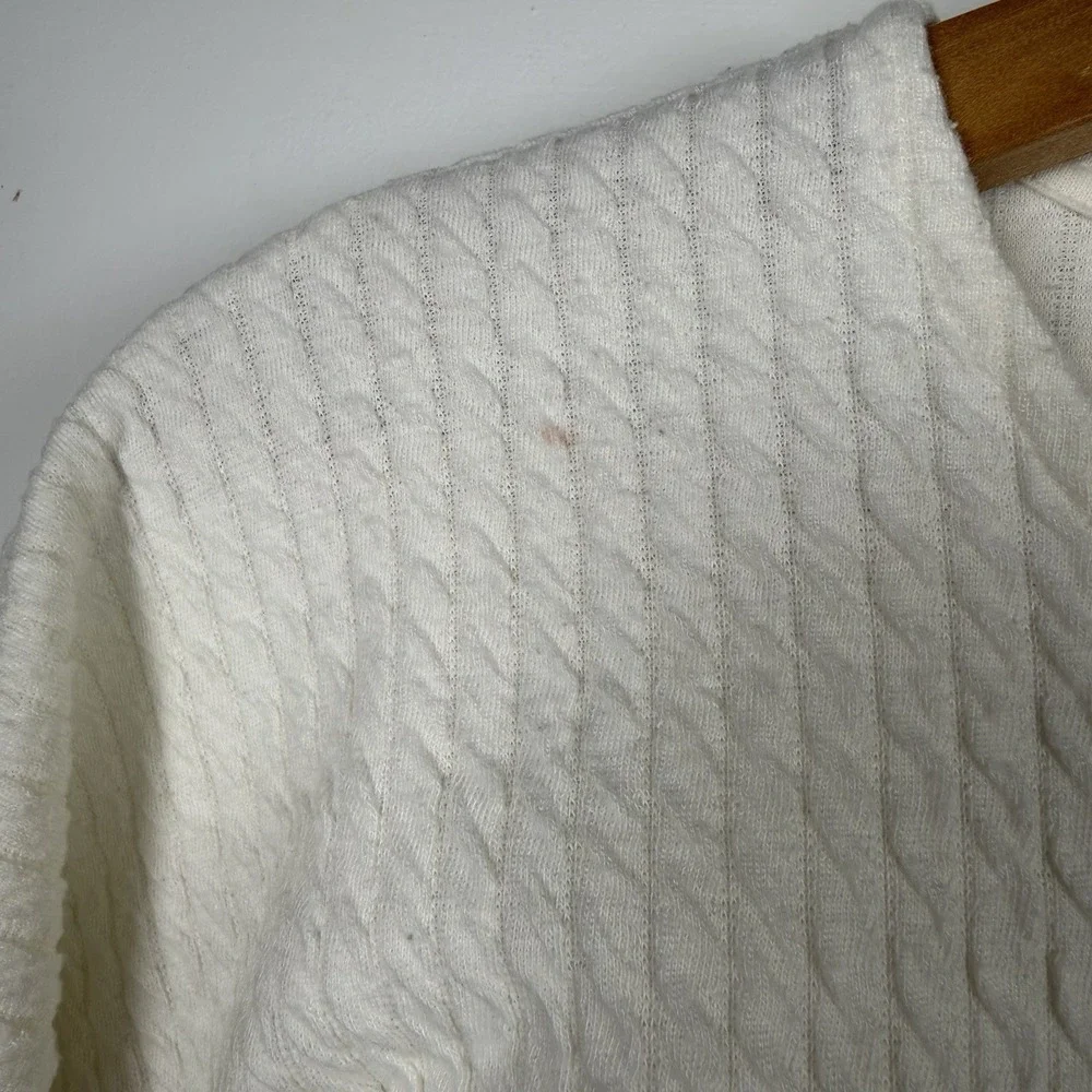 Anthropologie‎ Blouse Arya XS Cream Textured Top Balloon Puff Sleeves Popover